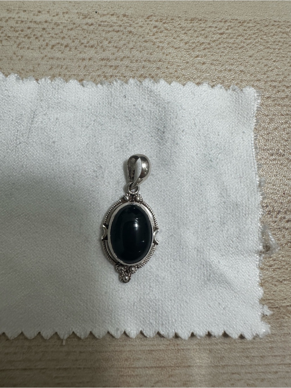 Elegant Black Onyx Silver Pendant